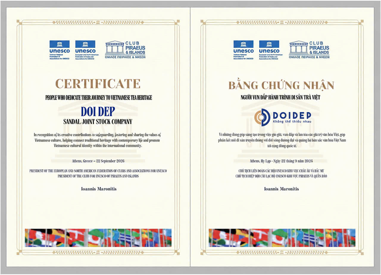 Liên hiệp các tổ chức UNESCO vinh danh thương hiệu DOIDEP: Người vun đắp hành trình di sản trà Việt